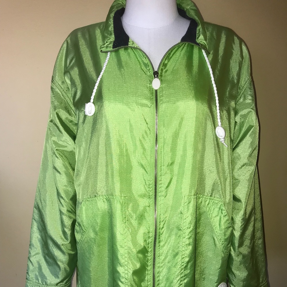 Liz Claiborne Liz & Co Green Windbreaker Jacket